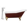 old fashioned tub shower kit Streamline Bath Set of Bathroom Tub and Faucet Red Soaking Clawfoot Tub