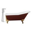 bear in a bathtub Streamline Bath Set of Bathroom Tub and Faucet Red Soaking Clawfoot Tub