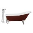 double soaker tub Streamline Bath Set of Bathroom Tub and Faucet Red Soaking Clawfoot Tub