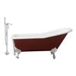 all home bathtub Streamline Bath Set of Bathroom Tub and Faucet Red Soaking Clawfoot Tub