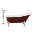 stand alone tub ideas Streamline Bath Set of Bathroom Tub and Faucet Red Soaking Clawfoot Tub