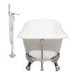 jacuzzi bath set Streamline Bath Set of Bathroom Tub and Faucet White Soaking Clawfoot Tub