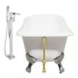 big clawfoot bathtub Streamline Bath Set of Bathroom Tub and Faucet White Soaking Clawfoot Tub