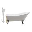big clawfoot bathtub Streamline Bath Set of Bathroom Tub and Faucet White Soaking Clawfoot Tub