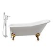bathroom jacuzzi tub ideas Streamline Bath Set of Bathroom Tub and Faucet White Soaking Clawfoot Tub