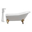 clawfoot tub ideas Streamline Bath Set of Bathroom Tub and Faucet White Soaking Clawfoot Tub