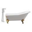 59 inch bathtub Streamline Bath Set of Bathroom Tub and Faucet White Soaking Clawfoot Tub