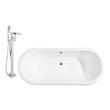 bathtub for washroom Streamline Bath Set of Bathroom Tub and Faucet White Soaking Freestanding Tub