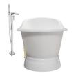 single jacuzzi bathtub Streamline Bath Set of Bathroom Tub and Faucet White Soaking Freestanding Tub