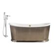 get tub Streamline Bath Set of Bathroom Tub and Faucet Silver Soaking Freestanding Tub