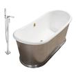 free standing bath with feet Streamline Bath Set of Bathroom Tub and Faucet Silver Soaking Freestanding Tub