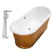 bath at home Streamline Bath Set of Bathroom Tub and Faucet Gold Soaking Freestanding Tub