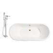 white claw foot tub Streamline Bath Set of Bathroom Tub and Faucet Gold Soaking Freestanding Tub