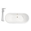freestanding soaking tub wood Streamline Bath Set of Bathroom Tub and Faucet Gold Soaking Freestanding Tub