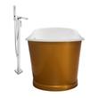 bathtub with stand for adults Streamline Bath Set of Bathroom Tub and Faucet Gold Soaking Freestanding Tub