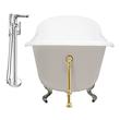 67 freestanding tub Streamline Bath Set of Bathroom Tub and Faucet White Soaking Clawfoot Tub