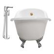 67 freestanding tub Streamline Bath Set of Bathroom Tub and Faucet White Soaking Clawfoot Tub