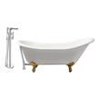 shower over freestanding bath ideas Streamline Bath Set of Bathroom Tub and Faucet White Soaking Clawfoot Tub