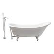 double ended bath tub Streamline Bath Set of Bathroom Tub and Faucet White Soaking Clawfoot Tub