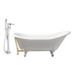 bathtub for elderly with door Streamline Bath Set of Bathroom Tub and Faucet White Soaking Clawfoot Tub