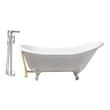 clawfoot tub drain Streamline Bath Set of Bathroom Tub and Faucet White Soaking Clawfoot Tub