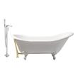 tub in shower bathroom ideas Streamline Bath Set of Bathroom Tub and Faucet White Soaking Clawfoot Tub