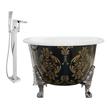 4 inch tub faucet Streamline Bath Set of Bathroom Tub and Faucet Green, Gold Soaking Clawfoot Tub