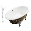 67 tub Streamline Bath Set of Bathroom Tub and Faucet Green, Gold Soaking Clawfoot Tub
