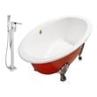 70 bathtub Streamline Bath Set of Bathroom Tub and Faucet Red Soaking Clawfoot Tub