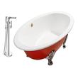 clawfoot tub garden ideas Streamline Bath Set of Bathroom Tub and Faucet Red Soaking Clawfoot Tub