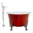 old bathtub overflow drain Streamline Bath Set of Bathroom Tub and Faucet Red Soaking Clawfoot Tub