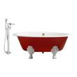 high end tubs Streamline Bath Set of Bathroom Tub and Faucet Red Soaking Clawfoot Tub