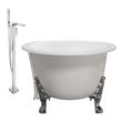 bathtub foot stopper Streamline Bath Set of Bathroom Tub and Faucet White Soaking Clawfoot Tub