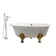abs bathtub drain Streamline Bath Set of Bathroom Tub and Faucet White Soaking Clawfoot Tub