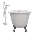1 piece tub Streamline Bath Set of Bathroom Tub and Faucet White Soaking Clawfoot Tub