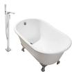 roll top bath Streamline Bath Set of Bathroom Tub and Faucet White Soaking Clawfoot Tub