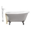 old tub drain parts Streamline Bath Set of Bathroom Tub and Faucet White Soaking Clawfoot Tub