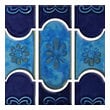 Mosaic Tile and Decorative Til Tesoro BOTANICAL POWPLBUE40PT Bluenavytealturquioseindigoaqu Mosaic Complete Vanity Sets 