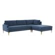 modern couch with chaise Tov Furniture Sectionals Blue