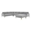 large leather sectional Tov Furniture Sectionals Grey