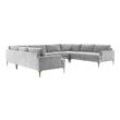 green velvet l couch Tov Furniture Sectionals Grey