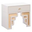 tall and narrow bedside table Tov Furniture Nightstands Cream