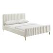 velvet cream bed Tov Furniture Beds Cream