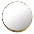 wall mirror round wood Tov Furniture Mirrors Brass