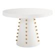 glass and metal coffee table Tov Furniture Dining Tables White
