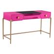 Desks Tov Furniture Bajo-Desk Glass MDF Pink Home Office TOV-H5528 793611828537 Desks Glass MDF 