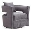 leather lounge chair with ottoman Tov Furniture Accent Chairs Grey