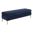 teal fabric ottoman Tov Furniture Benches Navy