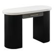 Desks Tov Furniture Makai-Desk Iron MDF Resin Charcoal Cream Home Office TOV-VH44178 793580619815 Desks MDF Metal Aluminum Stainless S 