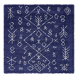 Rugs Unique Loom Tribal Rabat Shag Polypropylene Navy Blue 3139403 Area Rugs Blue navy teal turquiose indig synthetics Olefin polyester po Square 8x8 